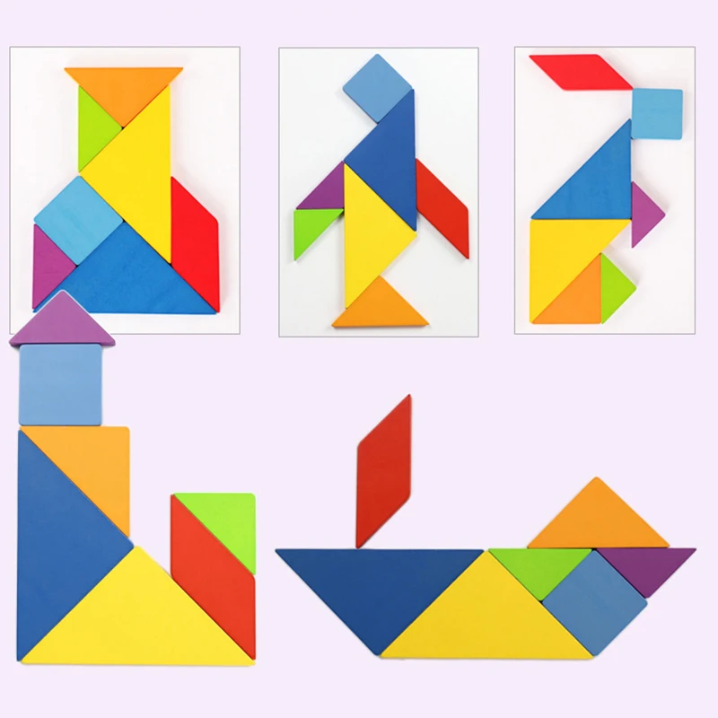 Drewniane puzzle dla dzieci, z serii zabawek edukacyjnych Montessori. Przeznaczone od przedszkola do 100 lat.
Tangram to klocki edukacyjne, gra logiczna, zabawka na dla dzieci.