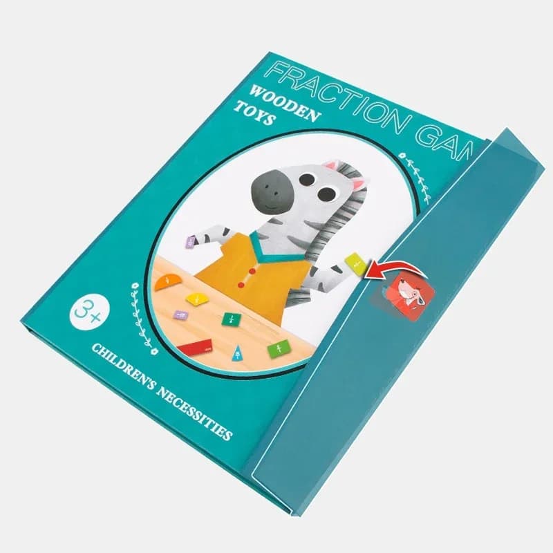 Magnetyczna zabawka Montessori do nauki ułamków – drewniana książka edukacyjna, pomoce dydaktyczne do nauki arytmetyki, zabawka edukacyjna dla dzieci.