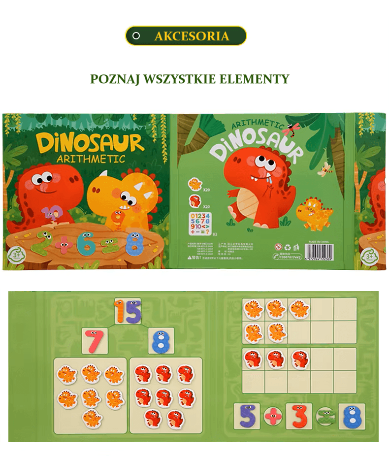 Dziecięce naklejki magnetyczne do matematyki – wesoła arytmetyka. Gry Montessori do wczesnej edukacji i nauki dla małych dzieci.