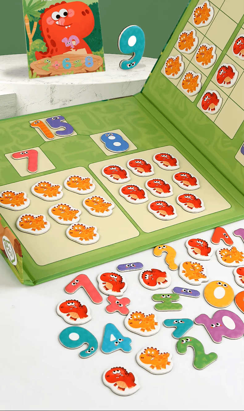 Dziecięce naklejki magnetyczne do matematyki – wesoła arytmetyka. Gry Montessori do wczesnej edukacji i nauki dla małych dzieci.
